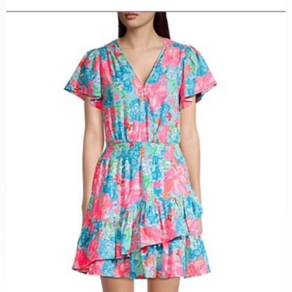 Lilly Pulitzer Maryanne Flutter Sleeve Dress size 12, Like New, worn once - Picture 3 of 7